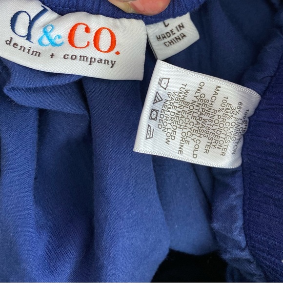 J1-# 7-19 D & Co elastic waistband skirt sizes  blue Lg brown L  unders slip - Picture 2 of 8